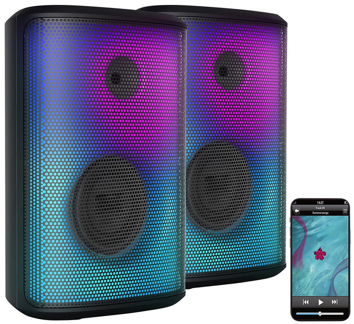 auvisio Musikbox: 2er-Set Mobile Outdoor-PA-Partyanlagen & -Bluetooth-Boomboxen, 200 W (Party Anlage