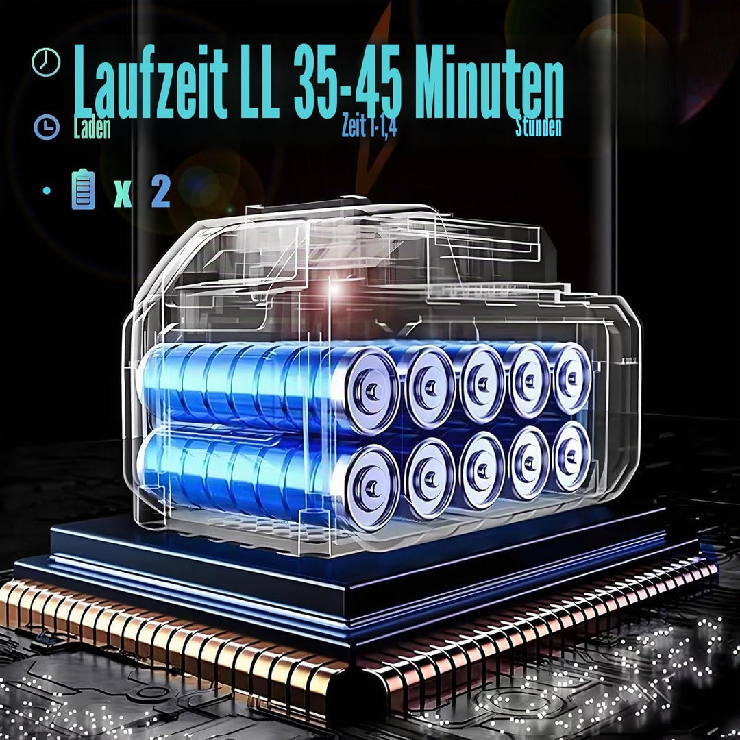 Rasentrimmer mit Akku, 3 in 1 Elektrischer Motorsense mit 2 X 21V 2000 mAh, Freischneider mit 3 Vers