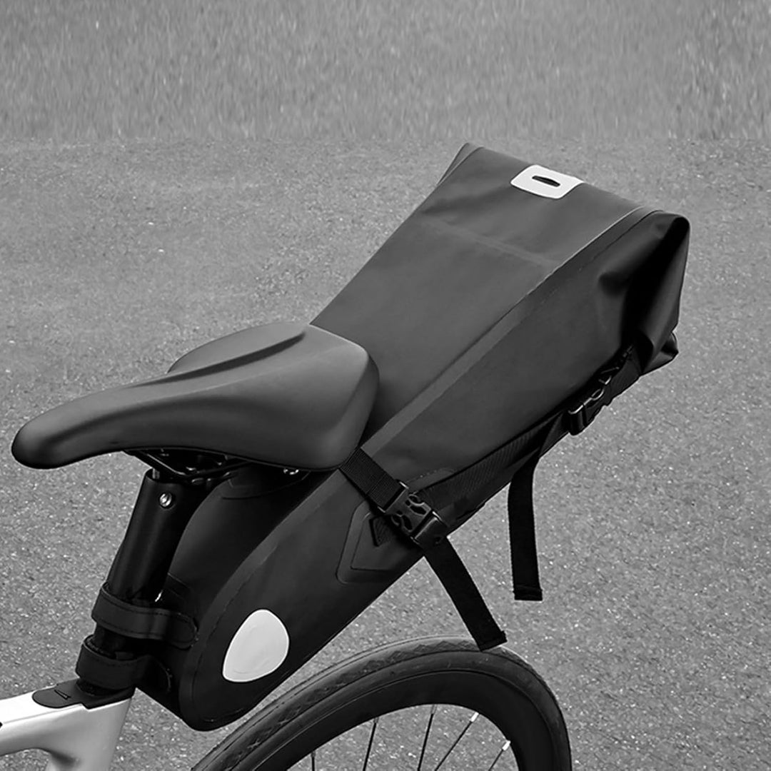 Satteltasche Für Fahrräder, 10 Liter Wasserdichte Reflektierende Unter-Sitz-Tasche, Satteltasche Für