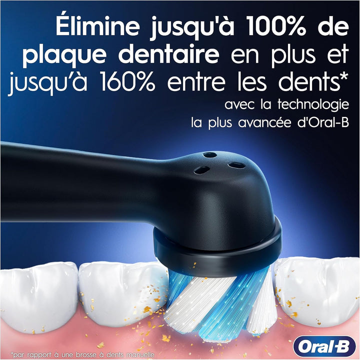 Oral-B iO 4 elektrische Zahnbürsten (2er-Pack) mit wiederaufladbarem Griff, 2 Aufsätzen und Reiseetu