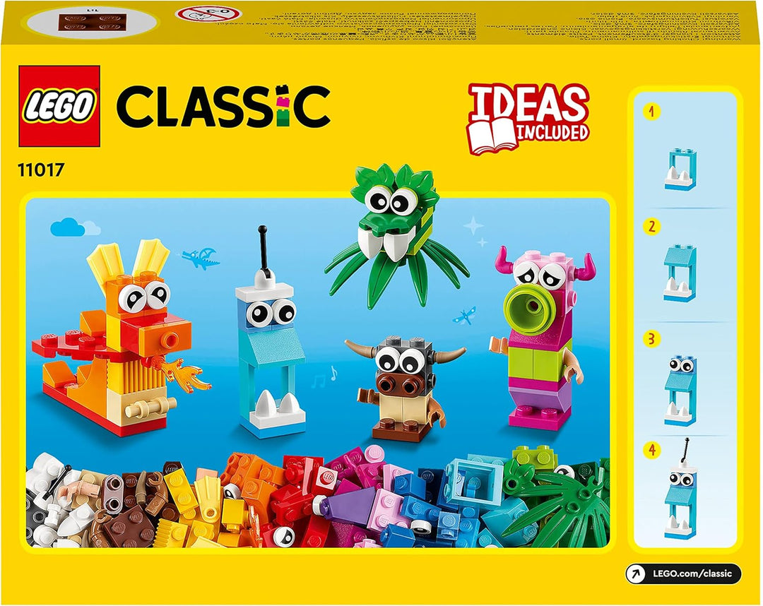 LEGO Classic Kreative Monster Kreativ-Set Steinen, Box mit Bausteinen für Kinder ab 4 Jahre, Konstru