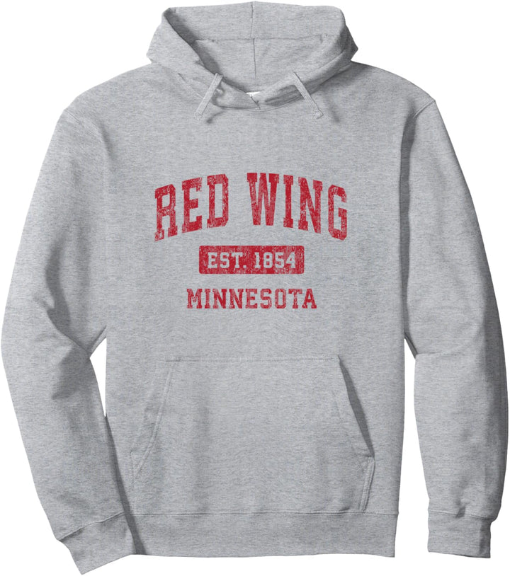 Red Wing Minnesota MN Vintage Sports Design Rot Pullover Hoodie