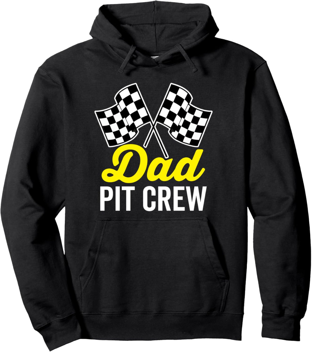 Dad Pit Crew für Rennparty-Kostüm, weisser Text Pullover Hoodie