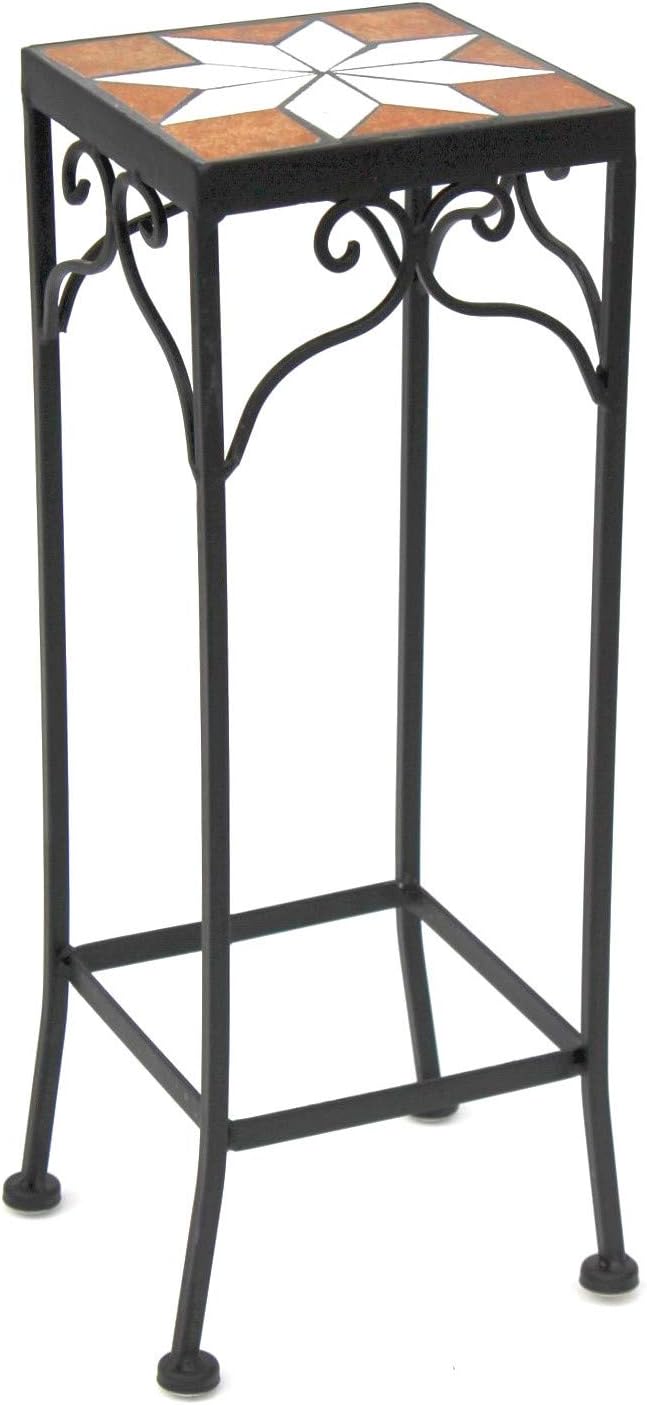 DanDiBo Blumenhocker Mosaik Eckig 3er Set 46, 54, 62 cm Blumenständer 12012 Beistelltisch Pflanzenst