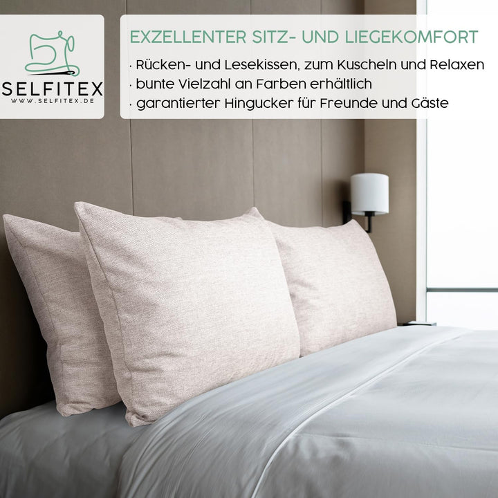 Selfitex Modisches Couchkissen XXL 60x80 cm, Sofakissen mit Füllung und Bezug, kuschelweiches Leseki