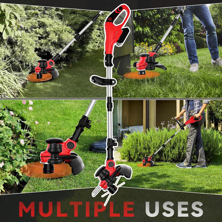 Akku Strimmer kompatibel mit Milwaukee 18V Akku, 3-in-1 Falt-Kombi mit bürstenlosem Motor 30cm Schni