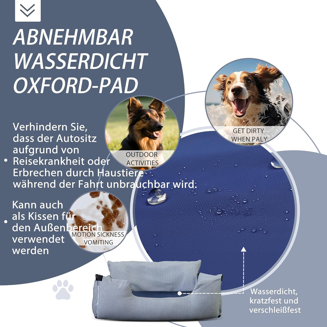 Hunde Autositz Hundebox 110 x 45 x 55 cm für Grosse und Mittlere Hunde, Praktischer Hundesitz Auf De