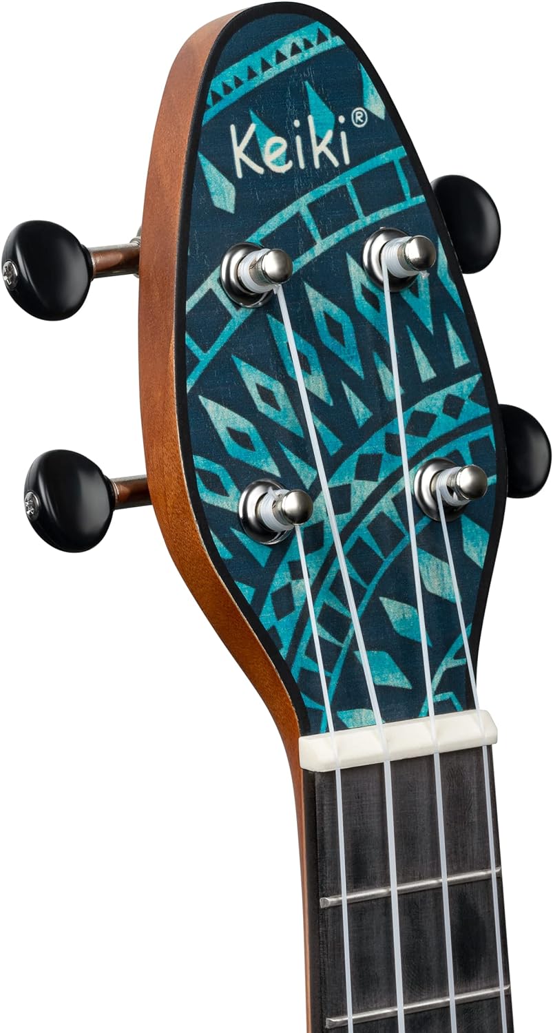 Ortega Guitars Sopran Ukulele blau - Keiki K2 - Starterkit inklusive Tuner, Gurt, 5 Medium Plektren