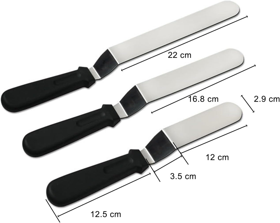 3 Stück Edelstahl-Winkelpalette-Set - Tortenstreich- und Teiler für professionelle Backwaren - Koch-