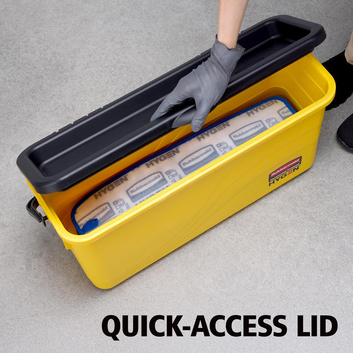 Rubbermaid Commercial Products HYGEN Charging Bucket for Microfiber Mops - Yellow Ladeeimer, Ladeeim