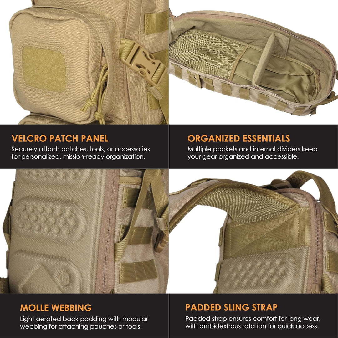 Hazard 4 Rucksack Evac Plan B Sling Coyote, Coyote