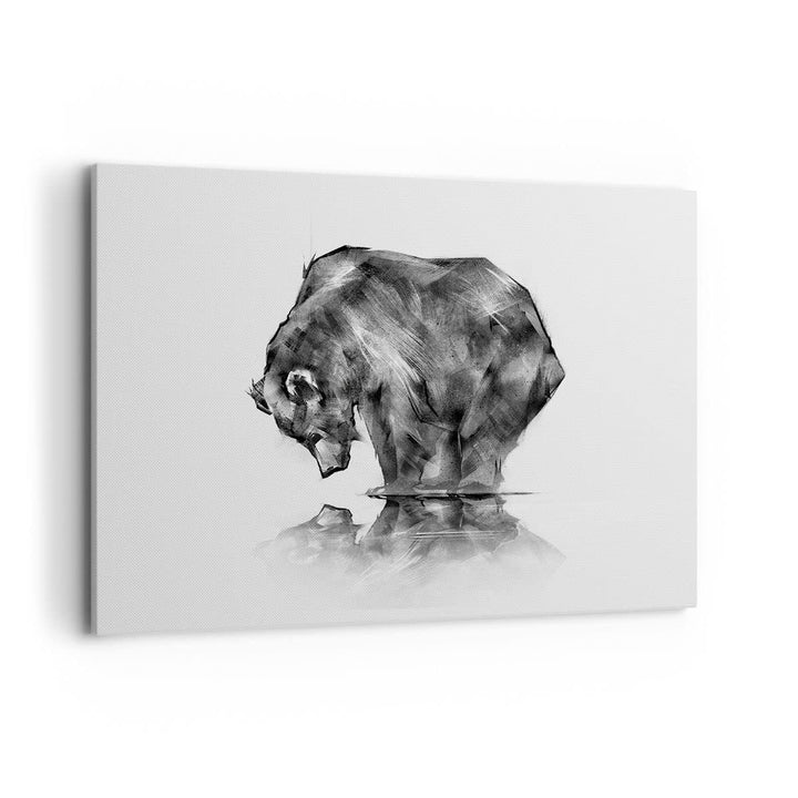 ARTTOR Bilder auf Leinwand 100x70cm Leinwandbild mit Rahmen Bär Tier Gross Wanddeko Bild Schlafzimme