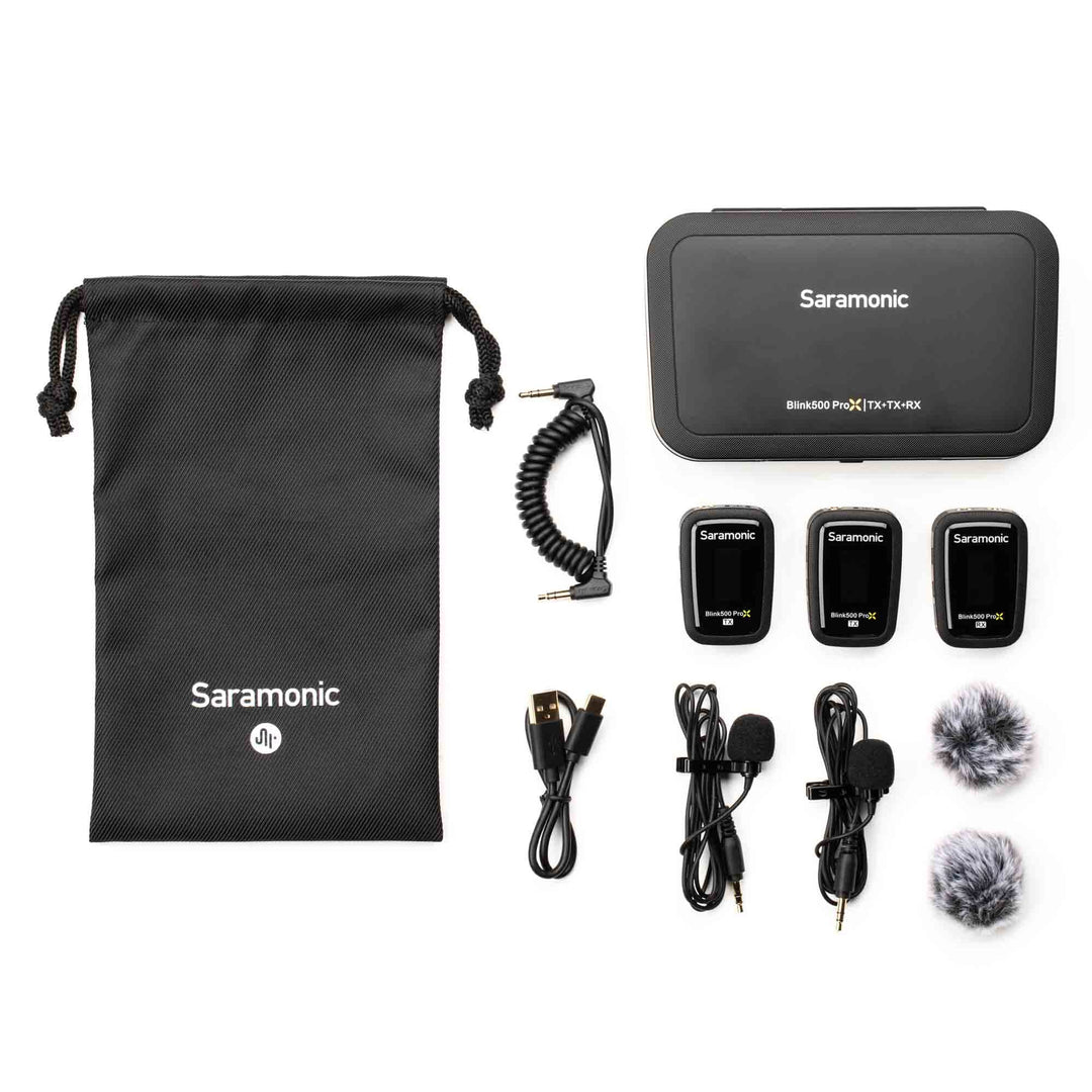 Saramonic Blink 500 Prox B2 | 2 Personen Wireless 2.4GHz Clip-On Mikrofonsystem mit Lavaliers