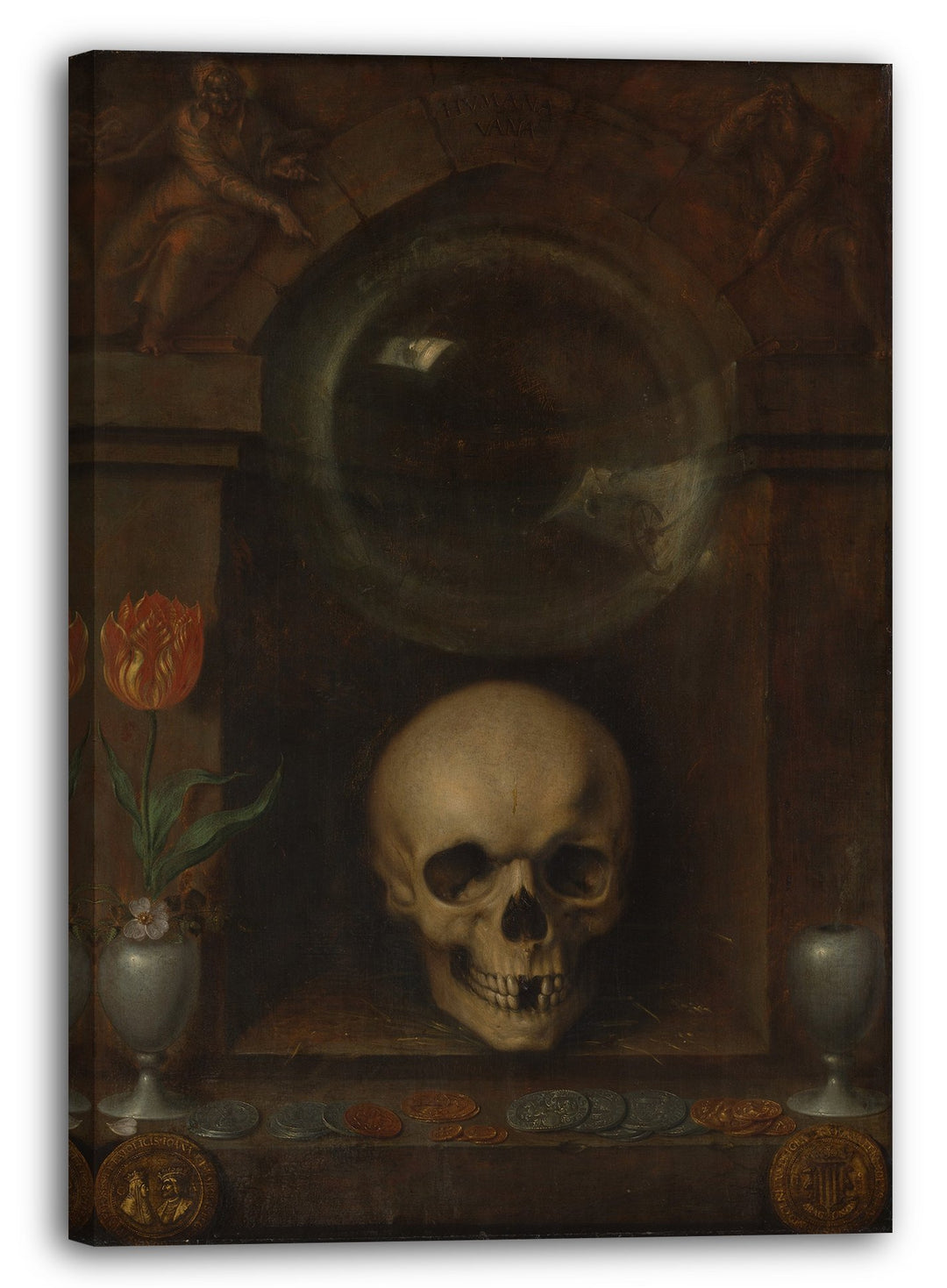 Printed Paintings Leinwand (60x80cm): Jacques de Gheyn II - Vanitas Stillleben 60x80 cm, 60x80 cm