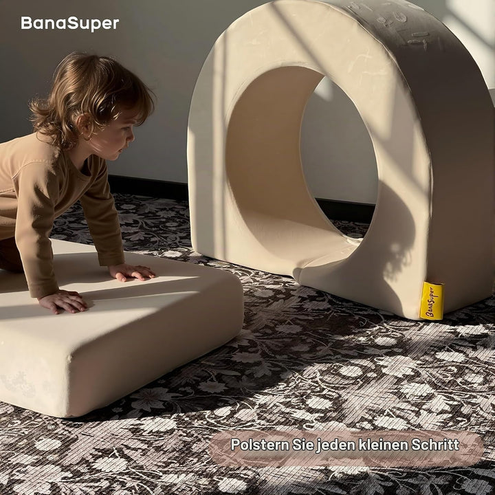 BanaSuper Baby Spielmatte Boho-Stil, 200x140x1,5cm Krabbelmatte im Bohemian Design, EN71 Zertifizier
