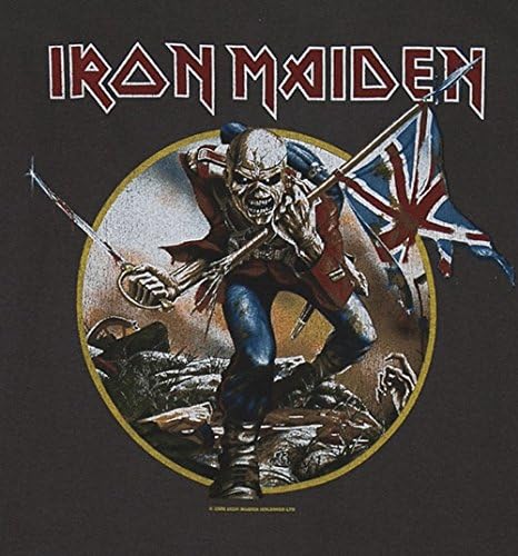 Damen Charcoal Iron Maiden Trooper T Shirt von Amplified Vintage