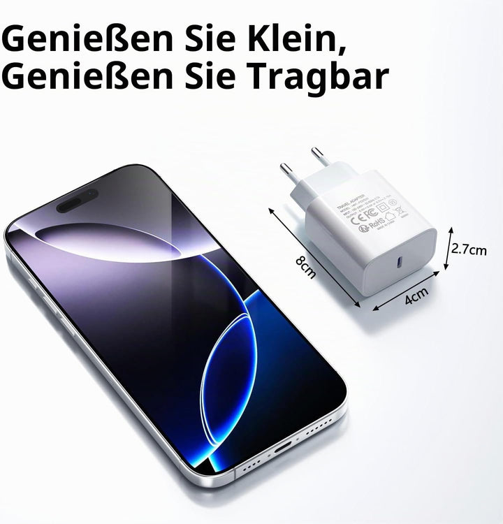 USB C 25W Ladegerät, 5er-Pack Schnellladegerät PD3.0 Stecker Typ C Handy Netzteil Wand-Ladegerät Kom