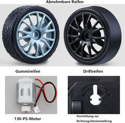 DYOUen RC Drift Car, 1:24 Rennen mit 4WD Ferngesteuertes Auto 2.4Ghz Spielzeugauto Rennauto mit Arbe