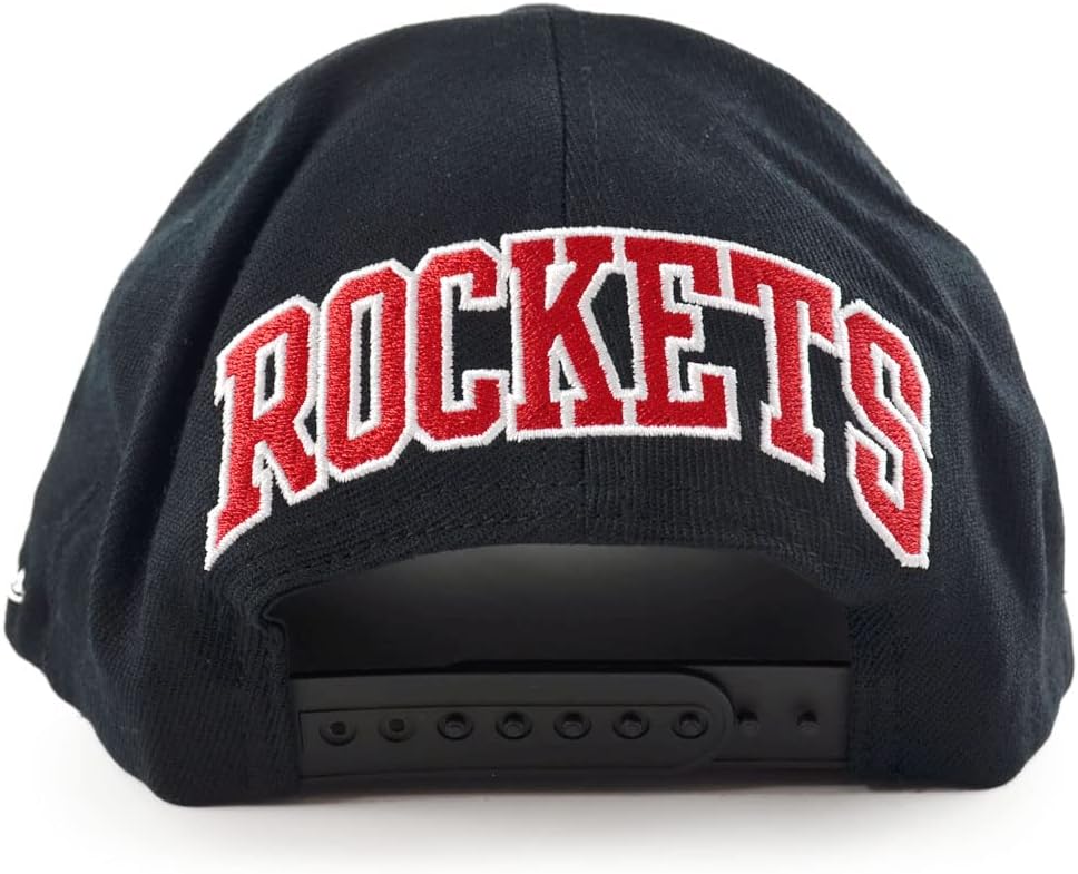 Mitchell & Ness Classic Red Eazy Curved Snapback Cap NBA Houston Rockets Black