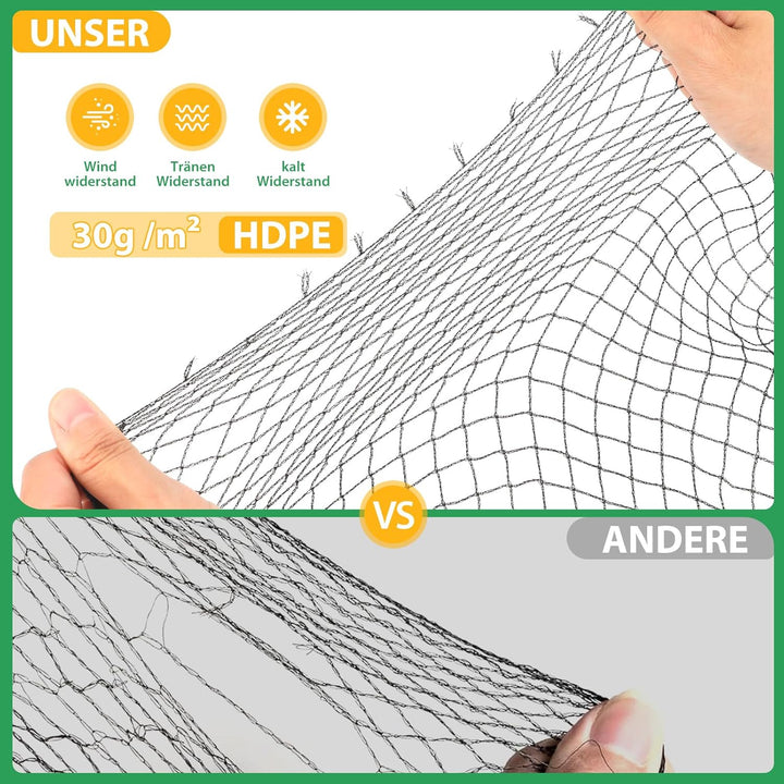 Teichnetz Vogelschutznetz taubennetz für Garden, 12x12mm feinmaschig 30g/m²,Robust Reissfest UV-best