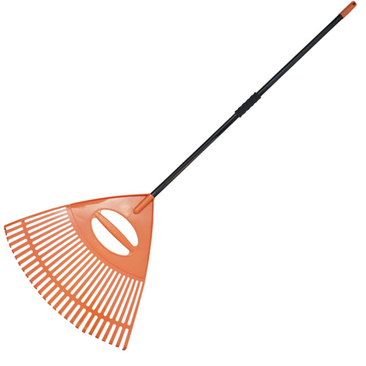 XXL Laubrechen mit Schraub-Metallstiel – 26 Zinken, 63 cm Arbeitsbreite – Grosser Gartenrechen Laubg
