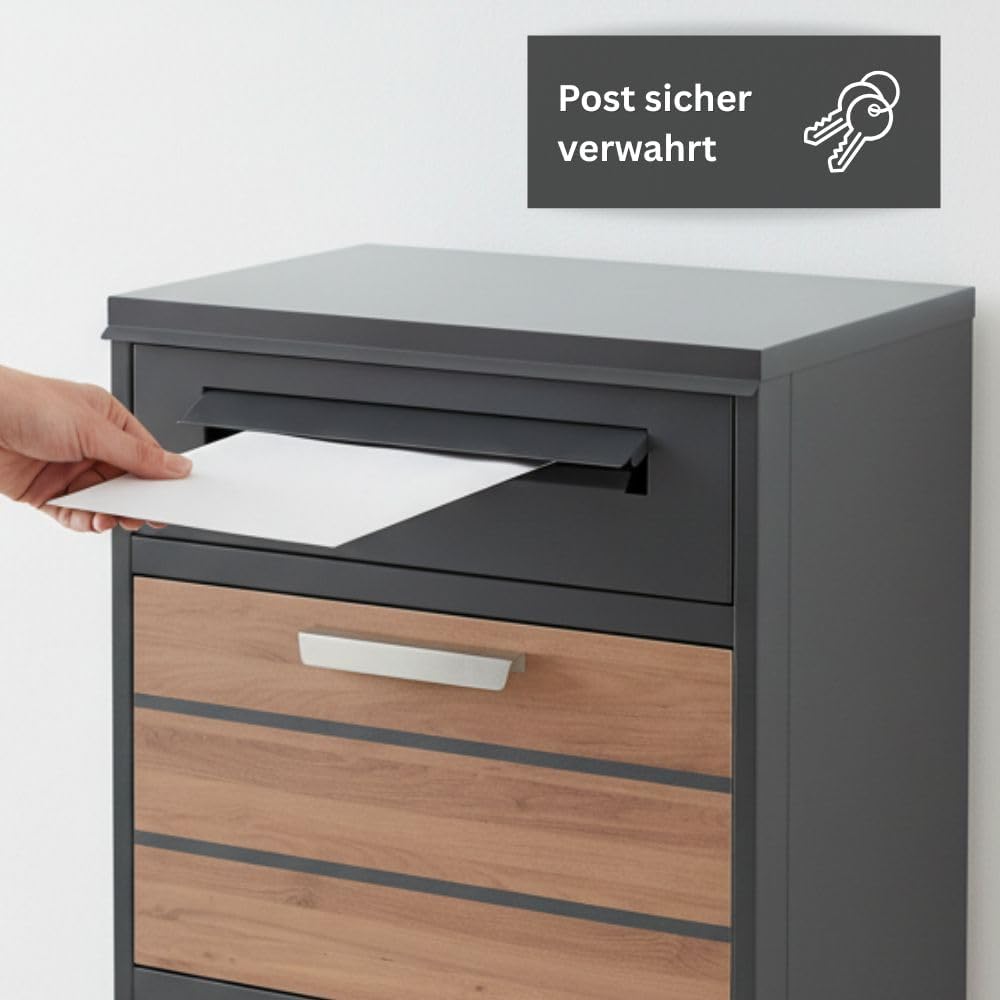 RS Trade Paketbriefkasten XXL mit Paketfach – Freistehende Paketbox für draussen, Abschliessbarer Br