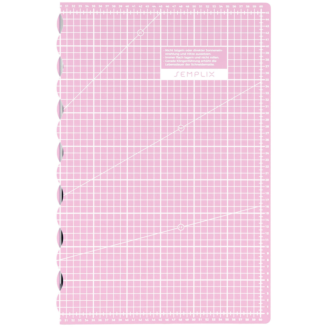 SEMPLIX Schneidematte A2 selbstheilend faltbar 60 x 45 cm (Rosa) | Selbstheilende faltbare Schneidem
