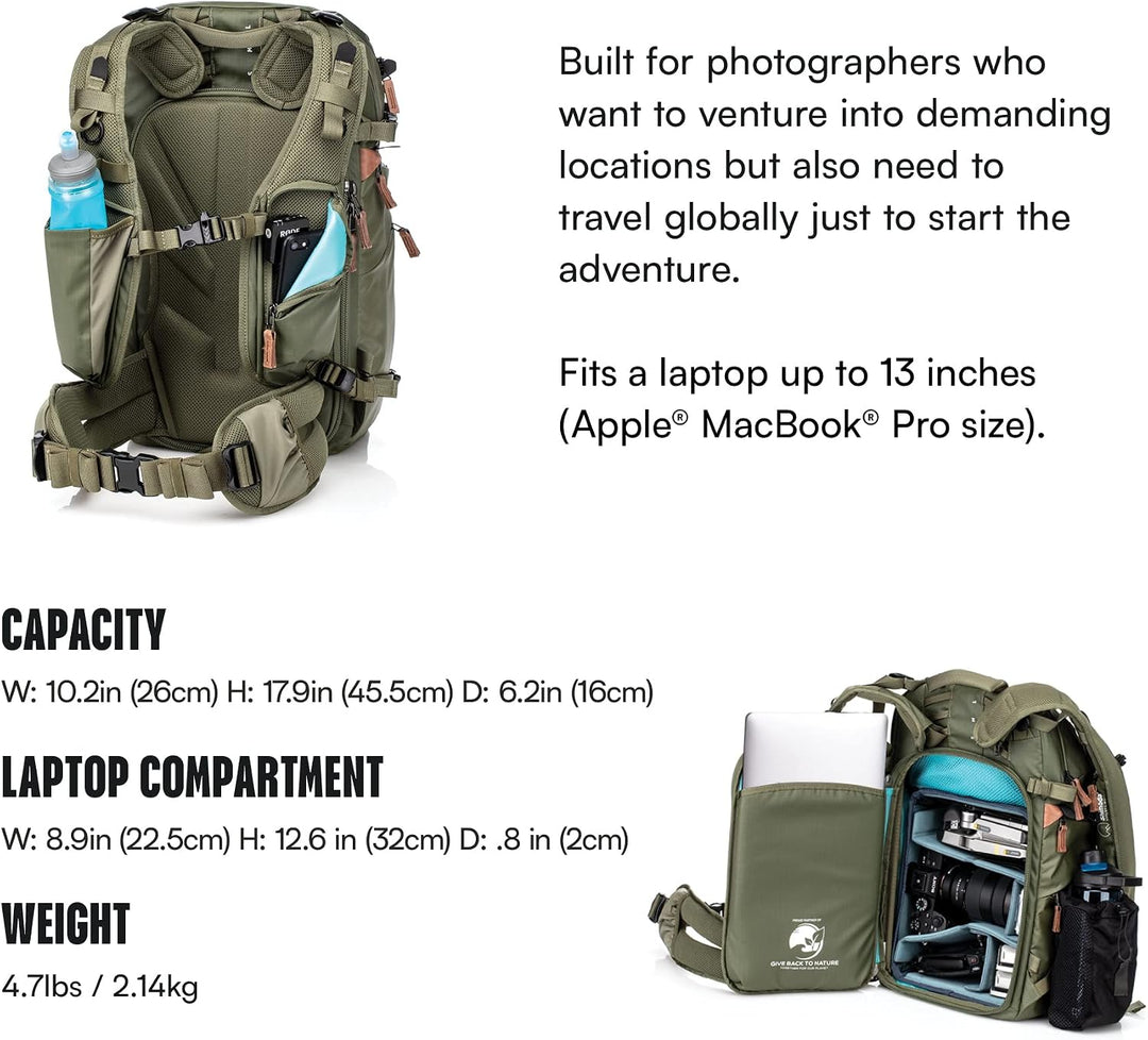 Shimoda Explore V2 25 Fotorucksack, wasserabweisend, für DSLR, spiegellose Kameras, Batterien und Ob