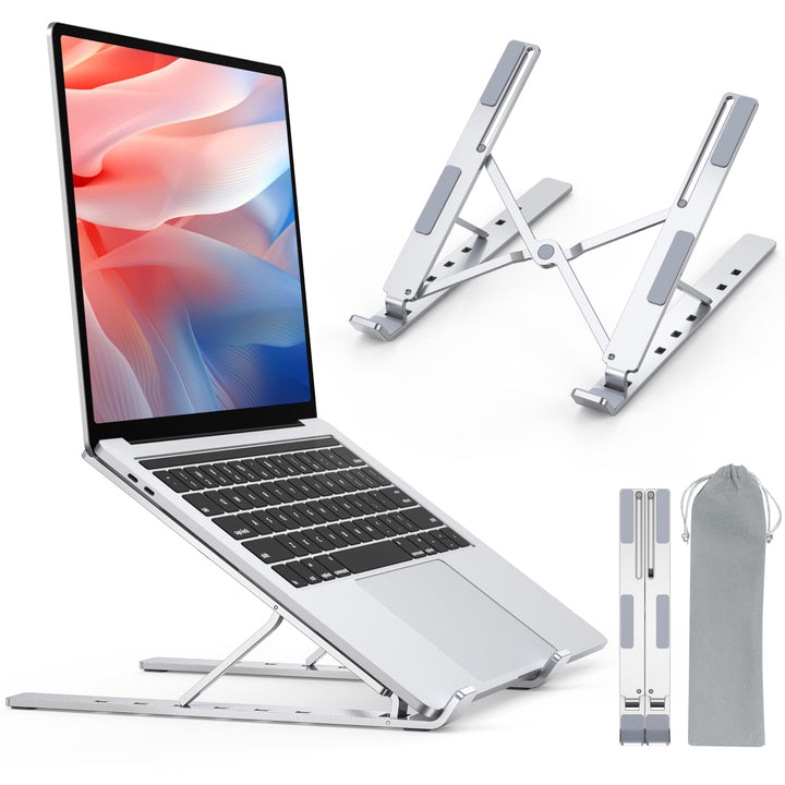 Babacom Laptop Ständer, Belüfteter Faltbarer Aluminium Notebook Ständer für Kühlung, Verstellbare La