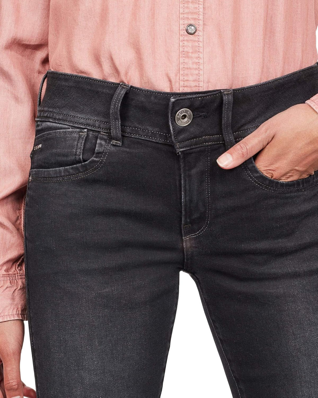 G-STAR Damen Lynn Mid Waist Skinny Jeans 23W Schwarz (Dusty Grey D06746-b472-a799), 23W Schwarz (Dus