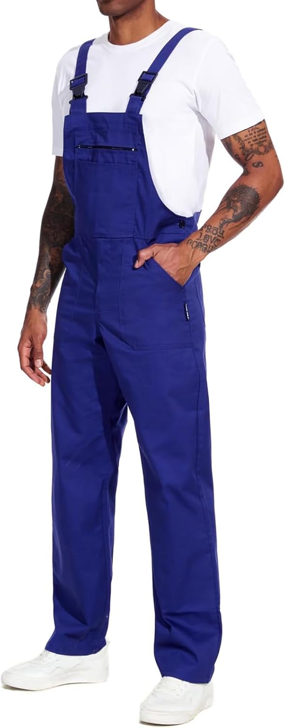 WORK IDEA Arbeits-Latzhose für Männer Multi Pocket Technology Herren Arbeitslatzhose XL Königsblau,