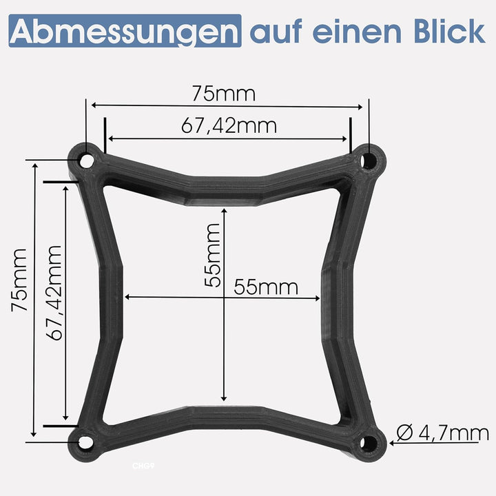 3IDEE Universeller VESA Distanzhalter, Abstandshalter, Spacer - 30mm Distanz - Monitor Halterung Ada