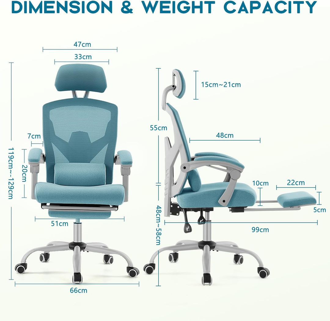 DUMOS Bürostuhl Ergonomisch EIN Schreibtischstuhl mit Komfortarmlehnen Ausgestattet mit Einer Bequem