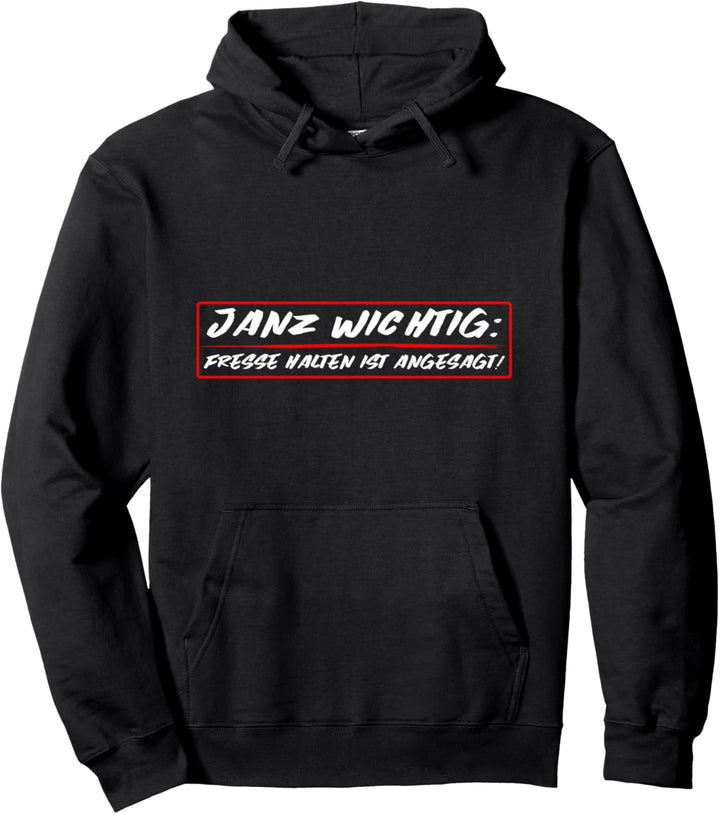 Janz wichtig Fresse halten ist angesagt Baustelle Elektriker Pullover Hoodie