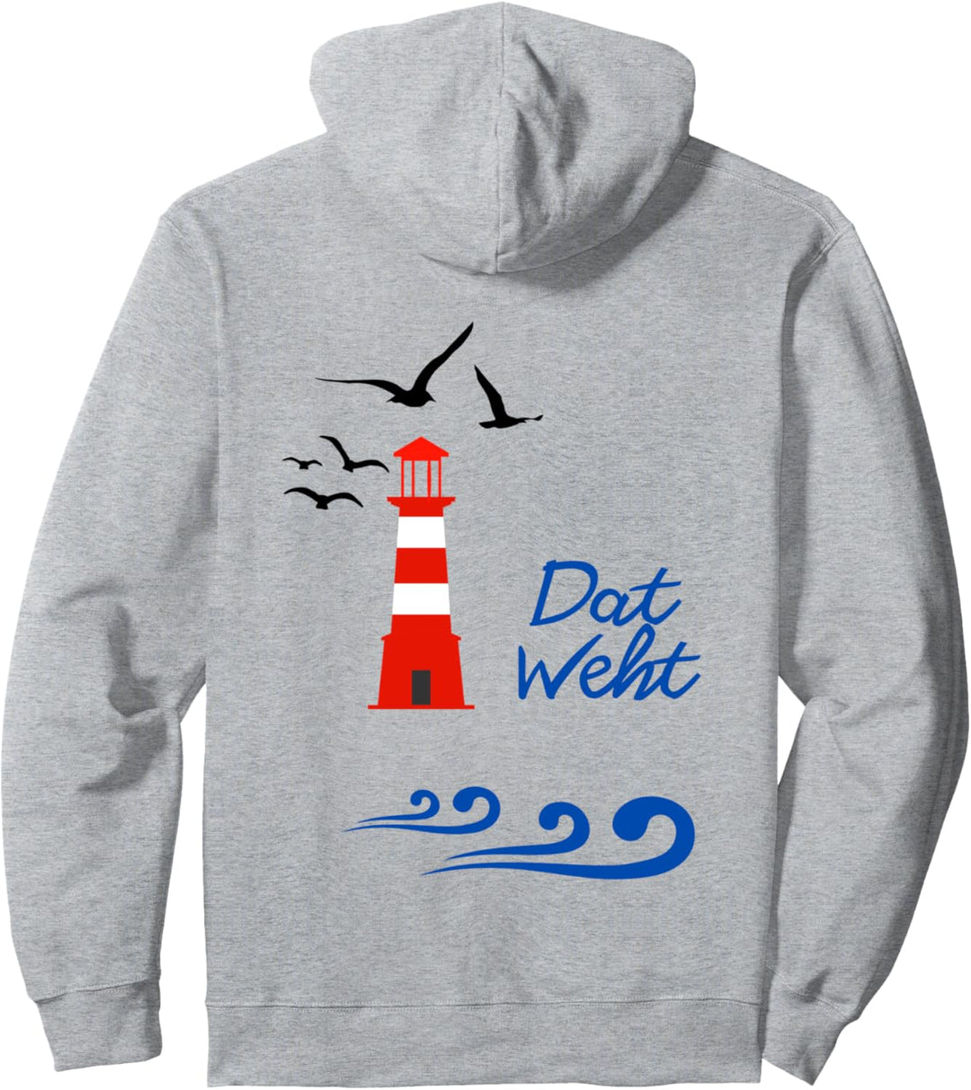 Dat Weht, Strand Anker Meer See Moin Leuchtturm Pullover Hoodie