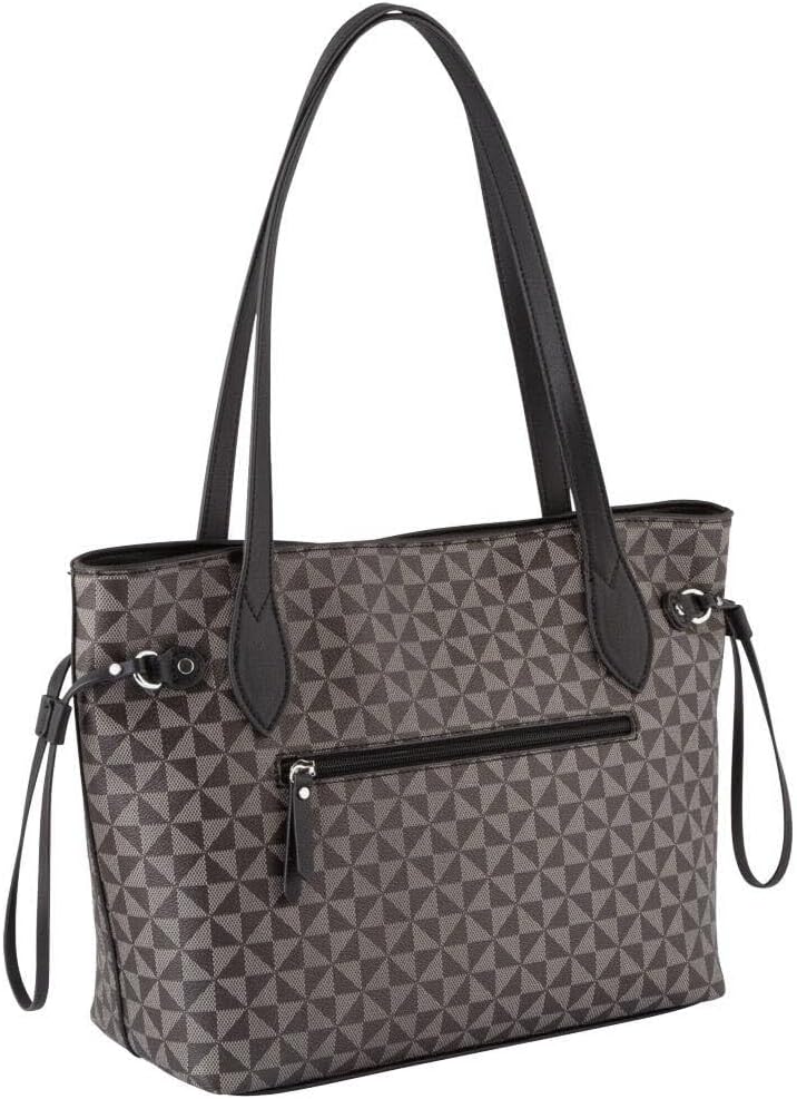 Gabor bags Barina Damen Shopper Umhängetasche Reissverschluss Mixed Black, Mixed Black