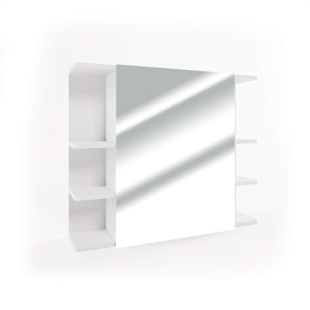 Vicco Bad Spiegelschrank Fynn, Weiss, 80 x 64 cm Weiss 80x64x21 cm, Weiss 80x64x21 cm