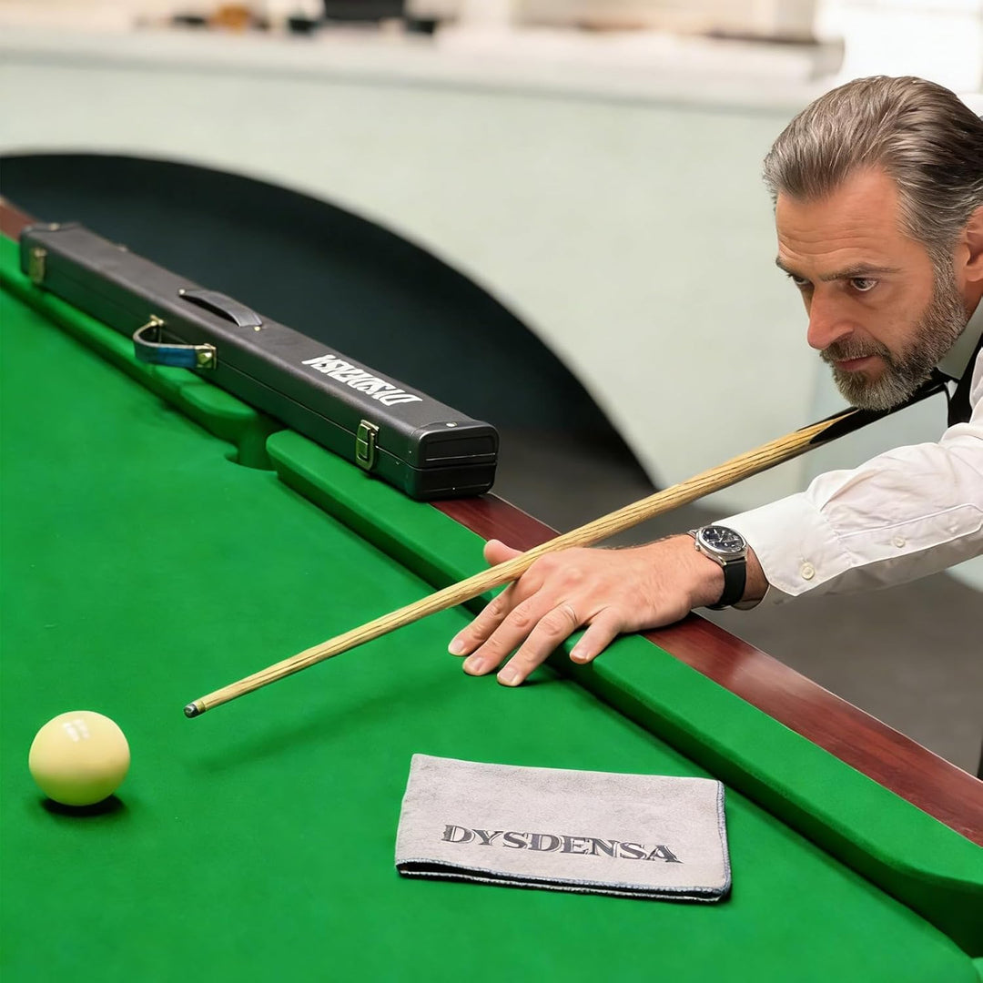 57 inch Premium Ash Wood Snooker Cue with Extension,18 oz weight, 10mm Leather Tip, 3/4 Design, Comp