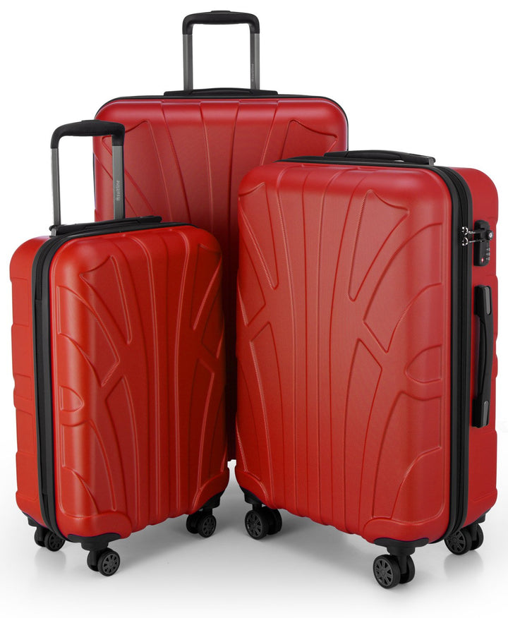suitline 3er Koffer-Set Trolley-Set Rollkoffer Hartschalen-Koffer Reisekoffer, TSA, (55 cm, 66 cm, 7