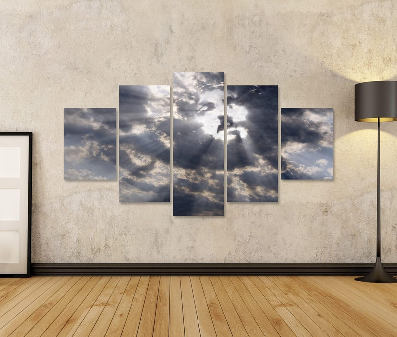 islandburner Bild auf Leinwand Antlitz Christi In Den Wolken Himmel Bilder Wandbilder Poster Leinwan