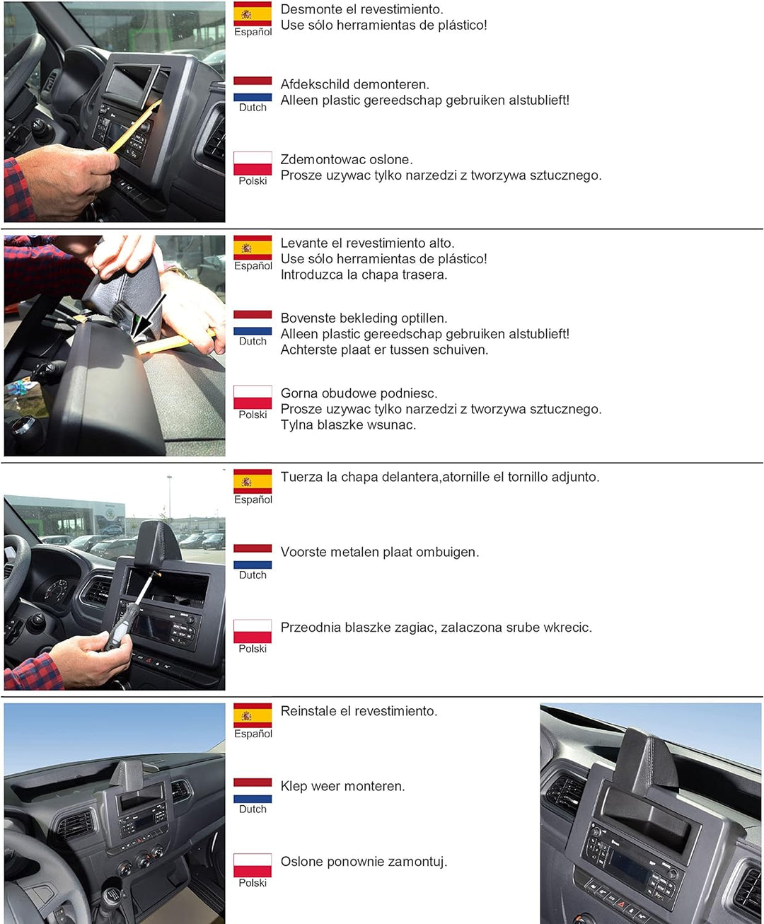 KUDA 7695 Halterung für Navikonsole Opel Movano/Renault Master ab 2019 Kunstleder schwarz