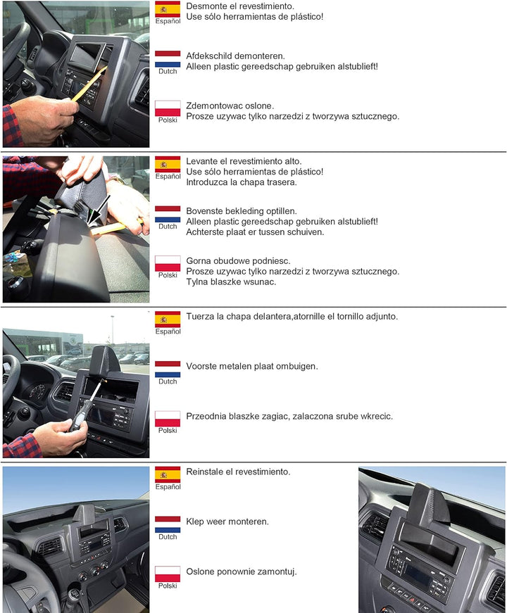 KUDA 7695 Halterung für Navikonsole Opel Movano/Renault Master ab 2019 Kunstleder schwarz