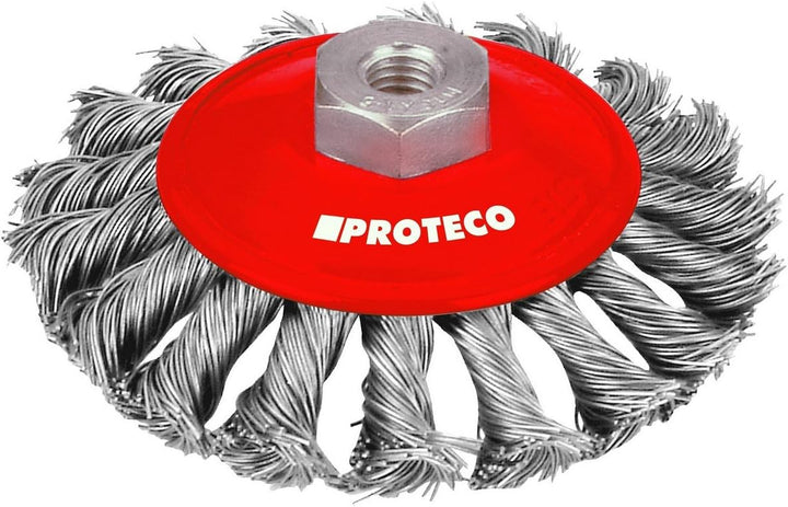 Proteco-Werkzeug® Drahtbürste Set 4 tlg für Winkelschleifer Stahldraht Topfbürste Kegelbürste Rundbü