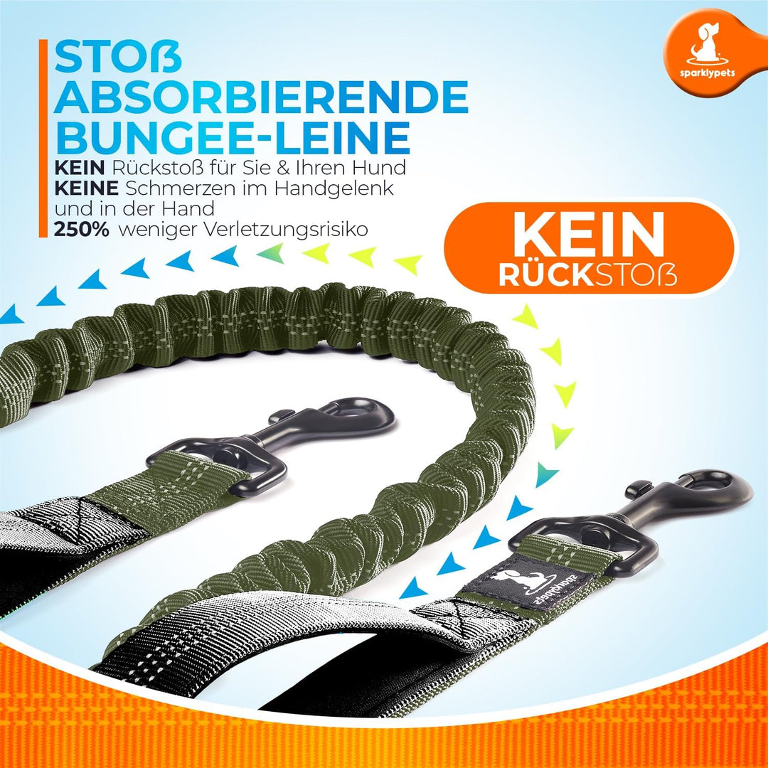 Joggingleine für Hunde zum Laufen, Joggen, Wandern | 2 in 1 Joggingleine und Normale Hundeleine für