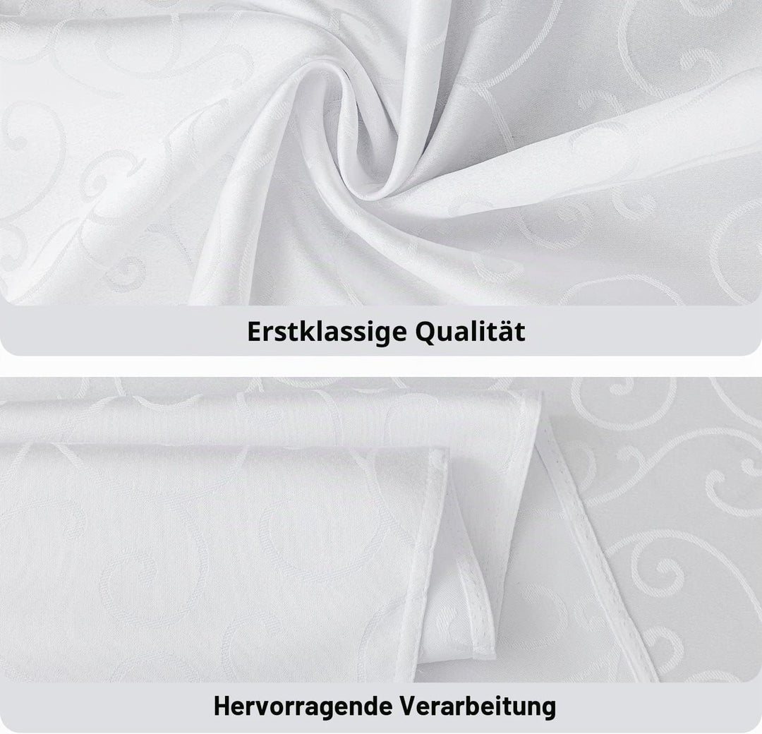 Romanstile Grosse Weisse Tischdecke 300x150 cm Elegante abwaschbare rechteckige Wasserabweisende Dam