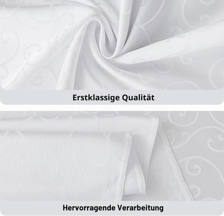 Romanstile Grosse Weisse Tischdecke 300x150 cm Elegante abwaschbare rechteckige Wasserabweisende Dam