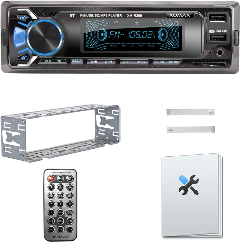 XOMAX XM-R266 Autoradio mit Bluetooth Freisprecheinrichtung, Smartphone Ladefunktion über 2. USB Ans