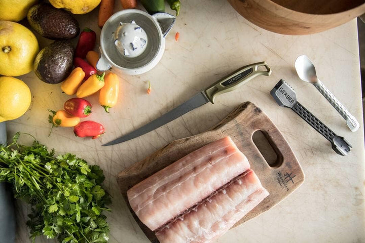 Gerber Filetiermesser mit Messerscheide, Ceviche Fillet 7.0, Mit SaltRx Technologie, Klingenlänge: 1