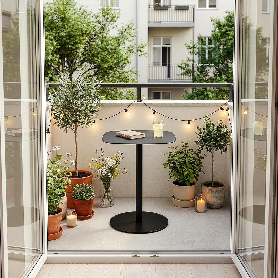 [en.casa] Beistelltisch Nastätten Gartentisch Couchtisch mit Metallgestell Sofatisch modernes Design
