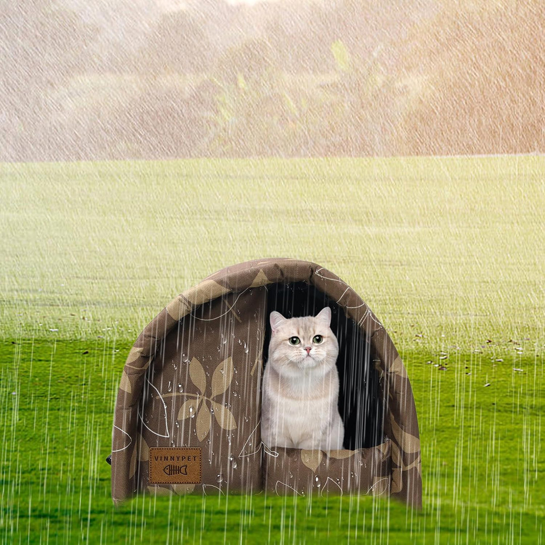 Katzenhaus Für Draussen Winterfest Wasserdicht Und Warm Faltbare Katzenhöhle mit Plüschkissen Weich